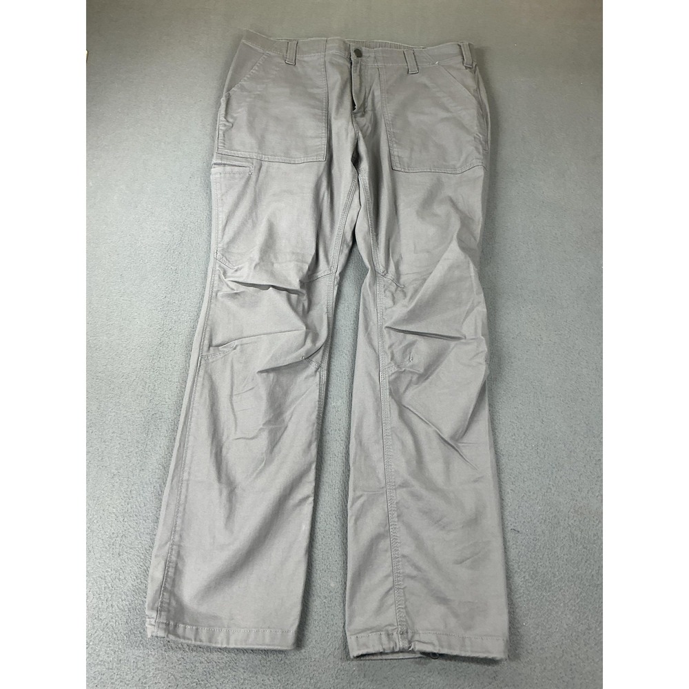 Carhartt Pants Mens 36x31 Gray Relaxed Fit Stretch Canvas Cargo Workwear Utility